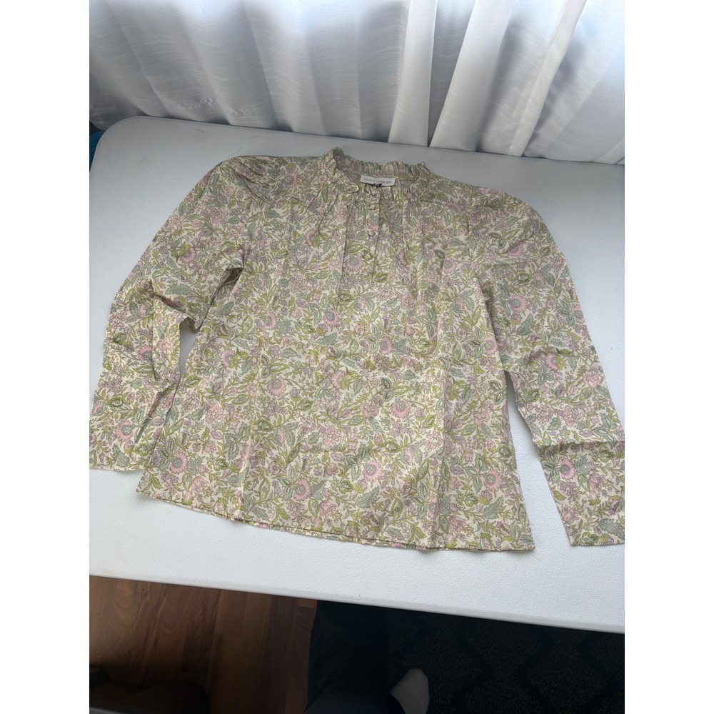 House of Harlow 1960 Josepha‎ Floral Pink Print Cotton Blouse Small NEW